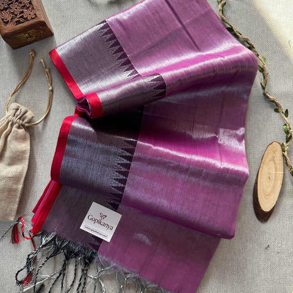 Lavender Handloom Tissue Cotton Saree