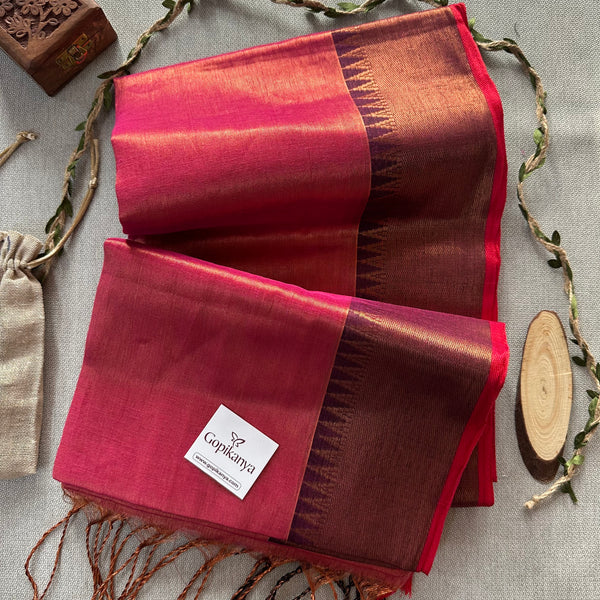 Gajri Handloom Tissue Cotton Saree