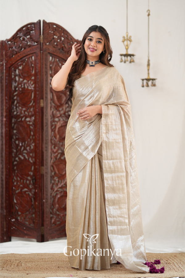 Gopikanya Chiku Handloom Tissue Saree